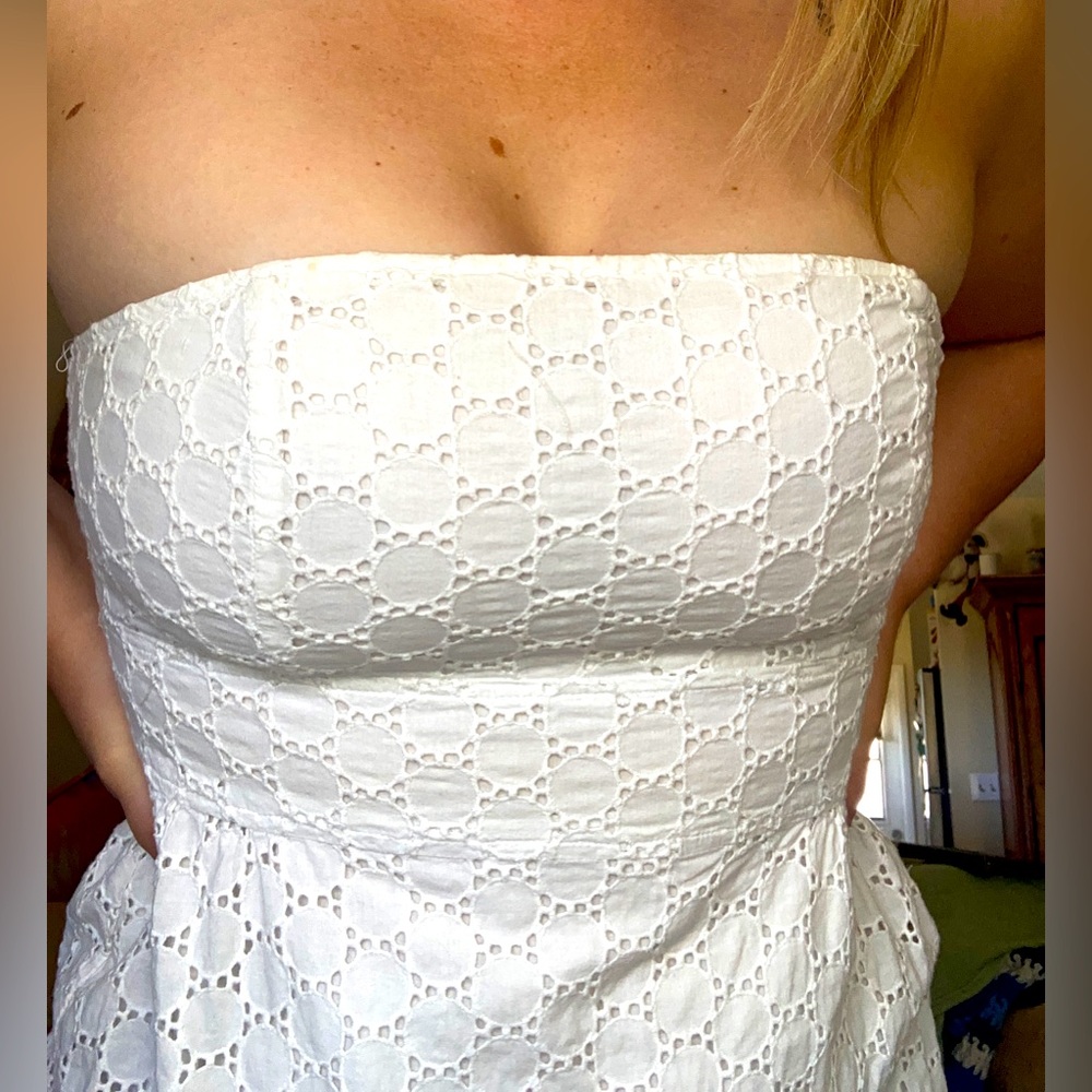 White Old Navy Strapless Dress